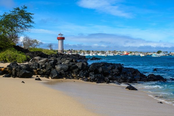 The lighthouse in San Cristobal, Mann Beach